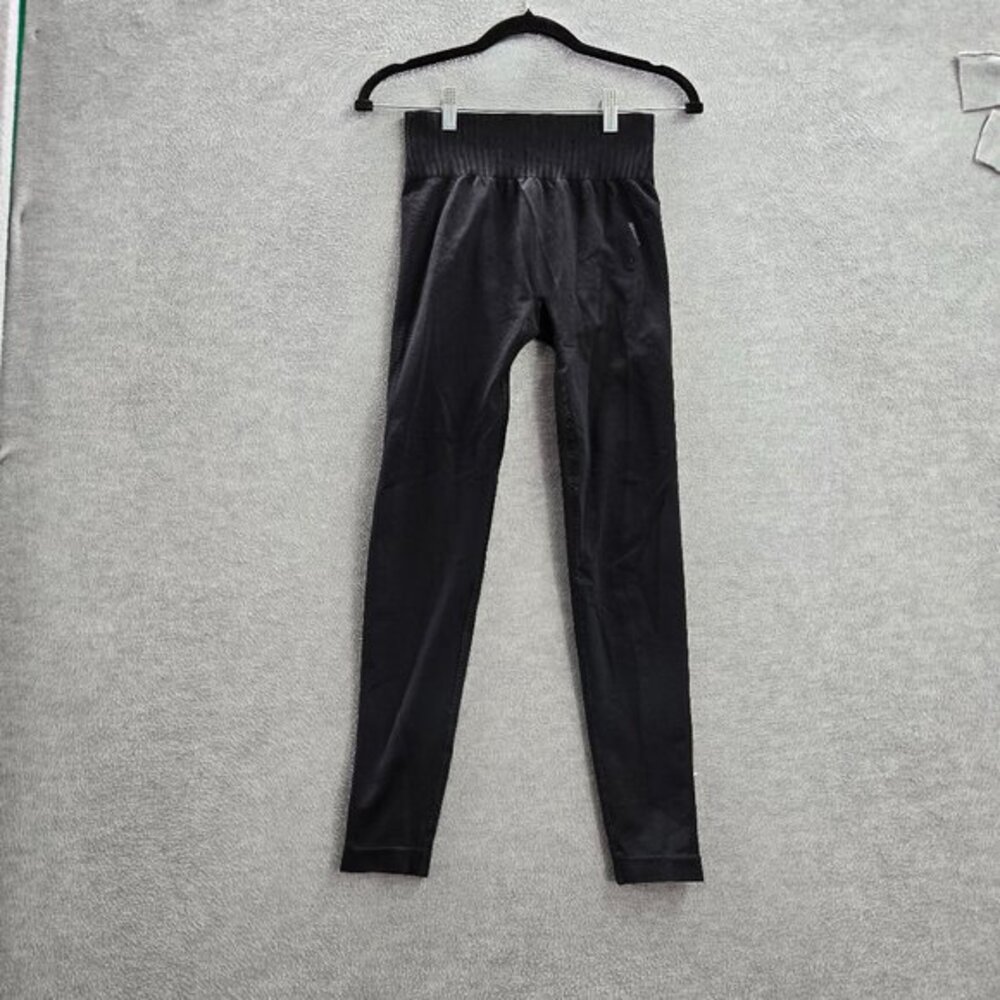 Gymshark Women Activewear Pants M Black Yoga Legging Logo 26" Inseam